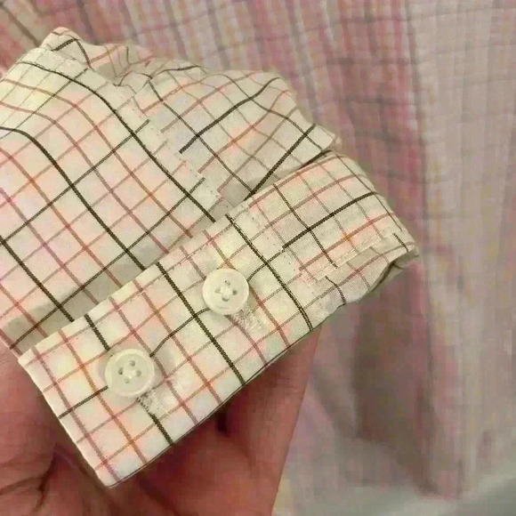 Lands' End Plaid Print Supima No Iron Shirt - Picture 4 of 7